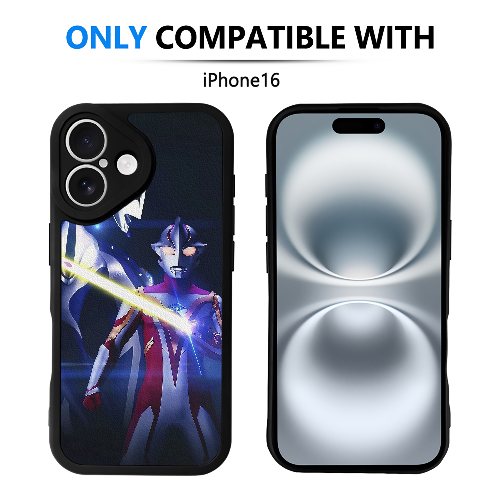 （画像用） ウルトラマン Ultraman 【iPhone 16シリーズ対応】シリコンスマホケース（レザー調） 材質：シリコン